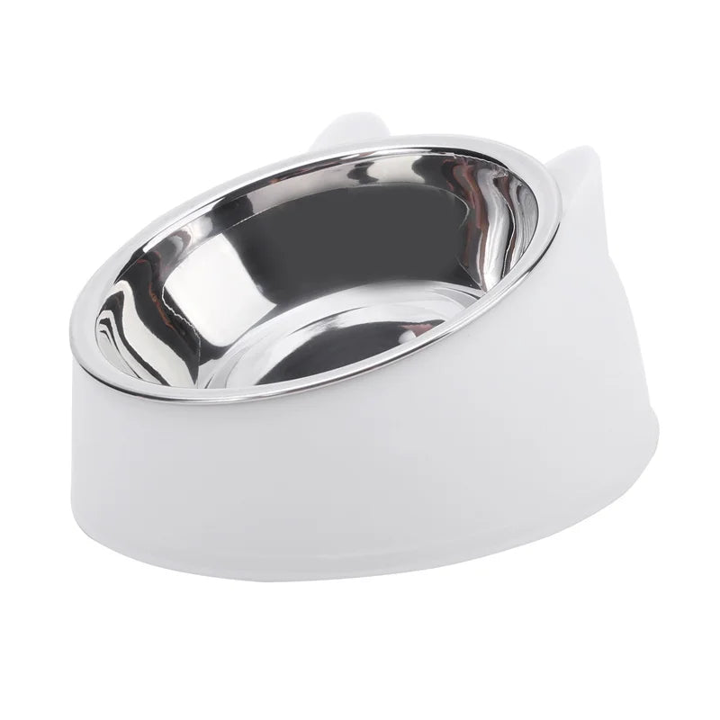 100ML Cat Dog Bowl 15 Degrees Raised Non Slip Puppy Base Cat Food Drinking Water Feeder Tilt Safeguard Neck Pet Bowl Accessories