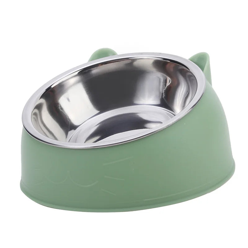 100ML Cat Dog Bowl 15 Degrees Raised Non Slip Puppy Base Cat Food Drinking Water Feeder Tilt Safeguard Neck Pet Bowl Accessories
