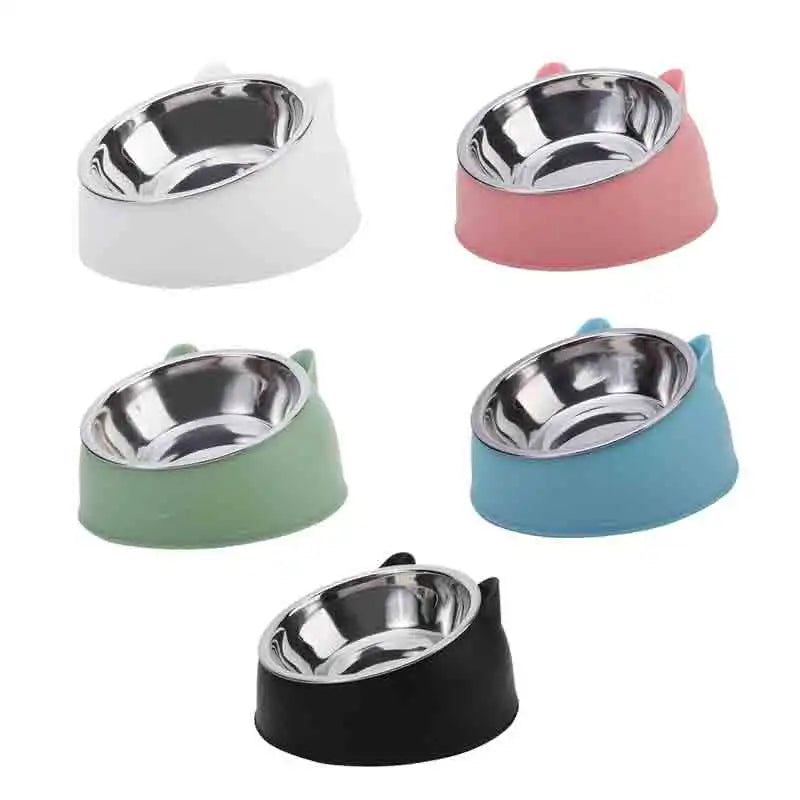 Cat Dog Bowl 15 Degrees Raised Non Slip Puppy Base Cat Food
