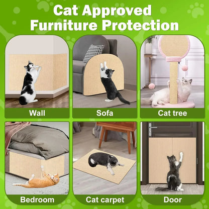 Trimmable Self-Adhesive Carpet Cats Scratch Board Wall Anti