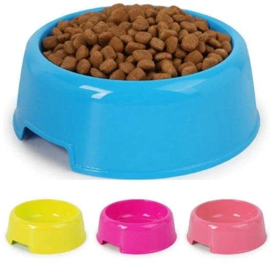 Pet Bowls Dog Cat Plastic Food Feeding Water Dish Bowl