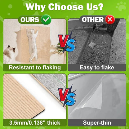 Trimmable Self-Adhesive Carpet Cats Scratch Board Wall Anti