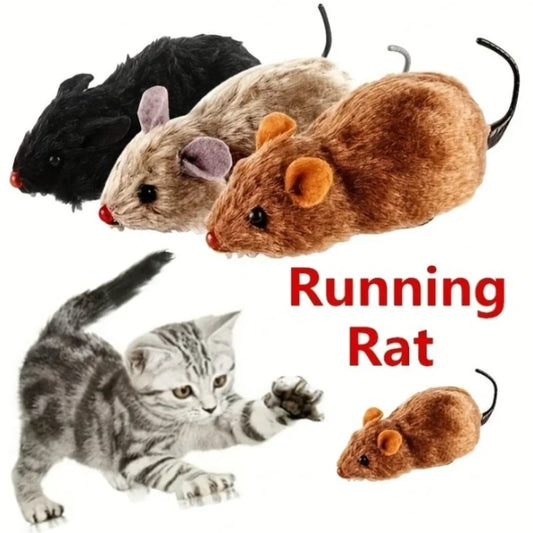 Cat Toy Clockwork Simulation Mice Battery Free Durable