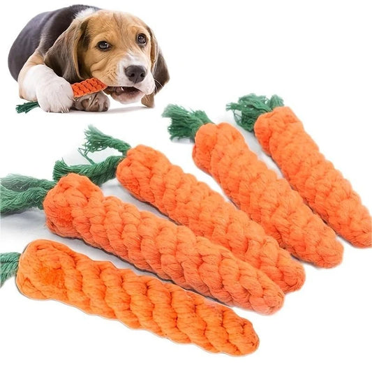 Carrot Rope Chew Toy — Cotton Knot for Dogs & Cats