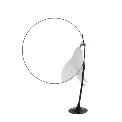 Cat Teaser Wand — Bell & Feather Suction Cup Toy