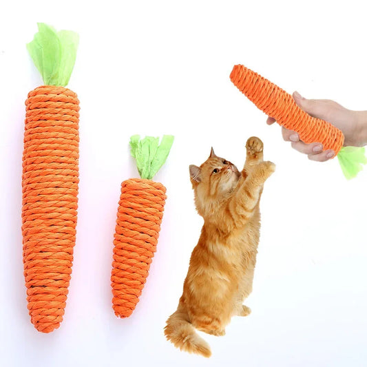 Cat Toy Carrot Sound Pet Products Bite Resistant Paper Rope