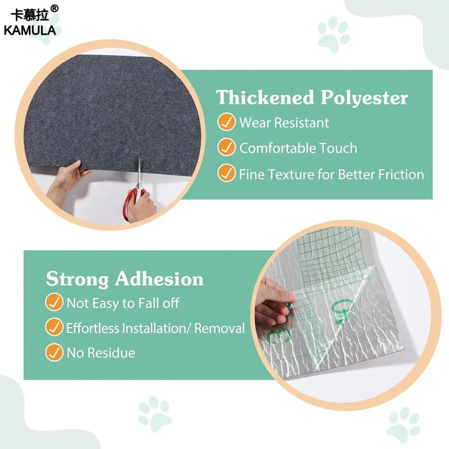 Trimmable Self-Adhesive Carpet Cats Scratch Board Wall Anti