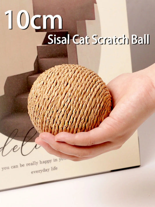 Interactive Cat Scratching Ball — 10cm Sisal Sound Toy