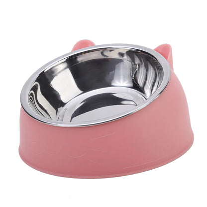 Cat Dog Bowl 15 Degrees Raised Non Slip Puppy Base Cat Food