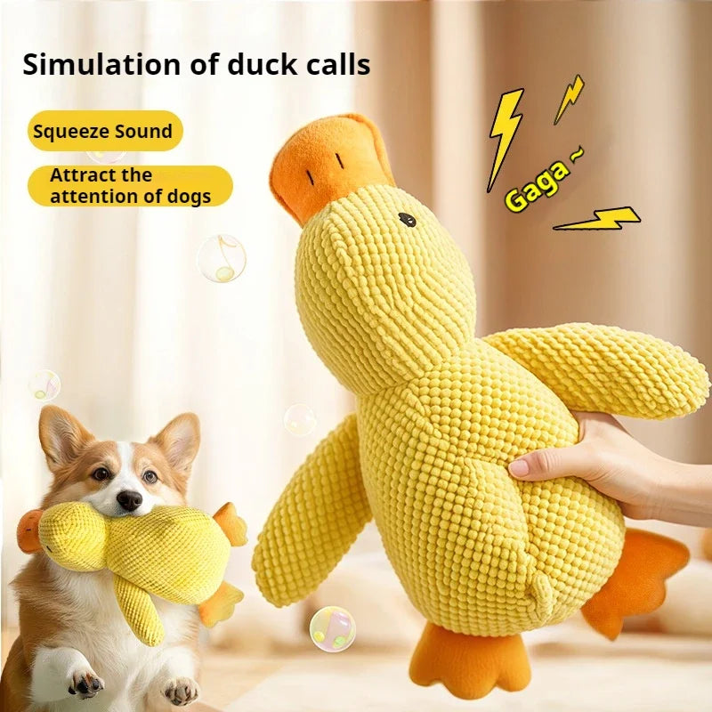 Dog toy plush companion sleeping duck bite resistant teeth