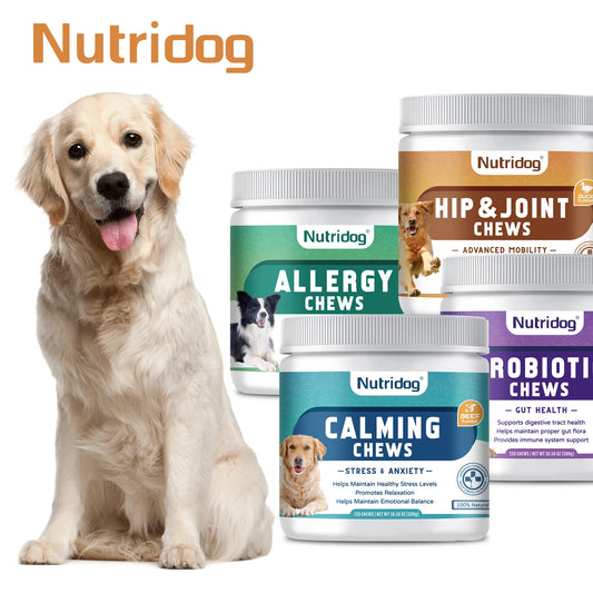 Anti-allergic & hip joint & calming & probiotic dog food for dogs full stage comprehensive nutrition-120 soft chews