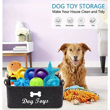 Felt pet toy box, dog toy box, storage basket box